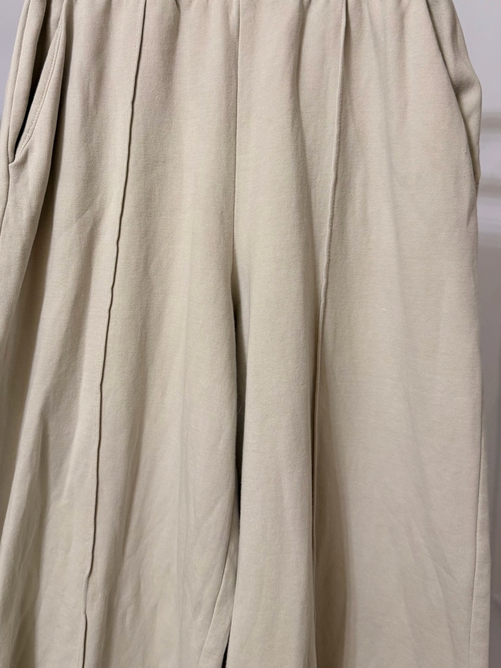 Zara Light Beige Pleated Wide Leg Pants